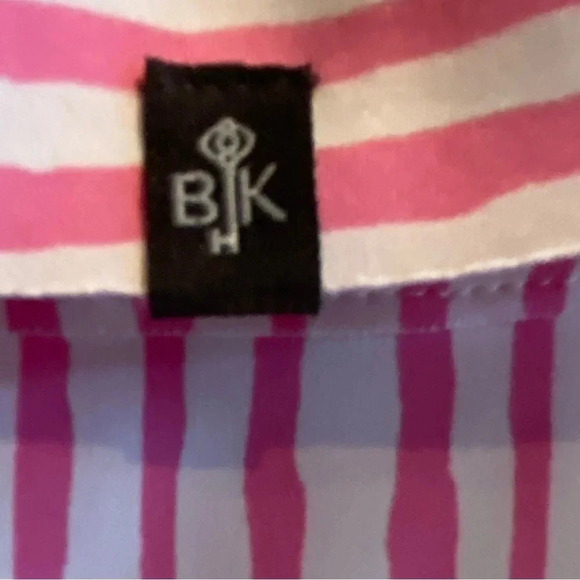 BELYN KEY WOMENS PINK WHITE TOP SHIRT BLOUSE CASUAL FALL TOPS SUMMER WOMEN SZ L - Picture 5 of 5